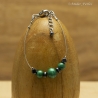 Bracelet Fil en Inox & Pierres de Malachite & Hématite
