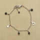 Bracelet chaine & breloques en Argent 925 & Hématite