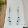 Boucles Oreilles Double Tiges & Larimar