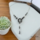 Collier chaine en inox avec fermoir en hématite et multiples pierres d'Hématite