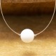 Collier Fil Inox Pierre d'Howlite grosse Pierre ronde