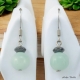 Boucles oreilles avec une pierre de Amazonite surmontée d'une hématite facettée