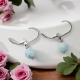 Boucles Oreilles Dormeuse avec pierre de Larimar