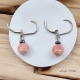 Boucles Oreilles Dormeuse avec pierre Rhodochrosite