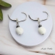 Boucles Oreilles Dormeuse avec pierre Howlite