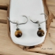 Boucles Oreilles Dormeuse avec pierre Oeil de Tigre