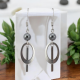 Boucles Oreilles pendant et anneau en losange pierre Hématite