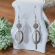 Boucles Oreilles pendant et anneau en losange pierre de Labradorite