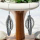 Boucles Oreilles double anneaux en fil tout inox ornées d'hématite rondes et billes inox