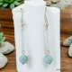 Boucles oreilles chaine en argent 925 ornées d'une pierre de Larimar