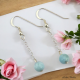 Boucles oreilles chaine en argent 925 ornées d'une pierre de Larimar