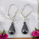 Boucles oreilles dormeuses en argent 925 ornées de pierres d'Hématite