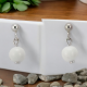 Boucles oreilles puce en argent 925 ornées d'une pierre d'Howlite