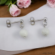 Boucles oreilles puce en argent 925 ornées d'une pierre d'Howlite