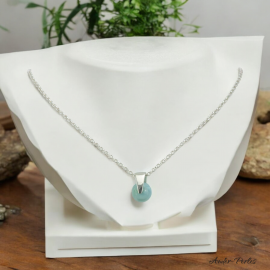 Collier Chaîne et bélière en Argent 925 orné d'une pierre de Larimar