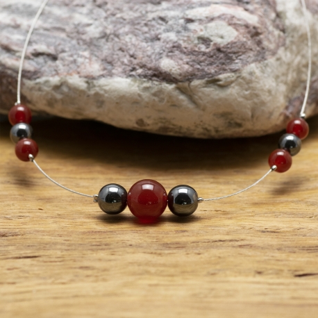 Pierres précieuses-argent collier pierre naturelle argent 925 et pendentif agate